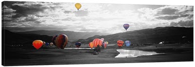 Hot Air BalloonsSnowmass, Colorado, USA Color Pop Canvas Art Print - Hill & Hillside Art