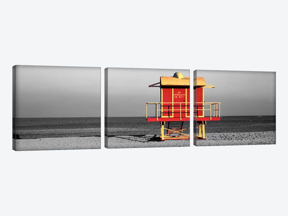 Lifeguard HutMiami Beach, Florida, USA Color Pop by Panoramic Images 3-piece Art Print