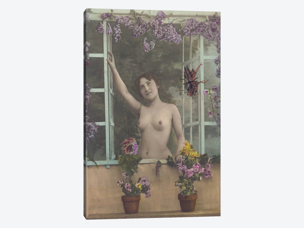 Nude in the Window by Unknown Artist 1-piece Canvas Print