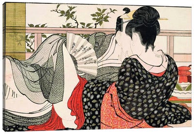 The Way Of The Meshimori (Print #10 From Utamakura) Canvas Art Print - Geisha