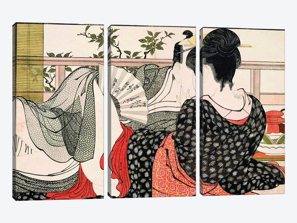 The Way Of The Meshimori (Print #10 From Utamakura) by Kitagawa Utamaro 3-piece Canvas Art