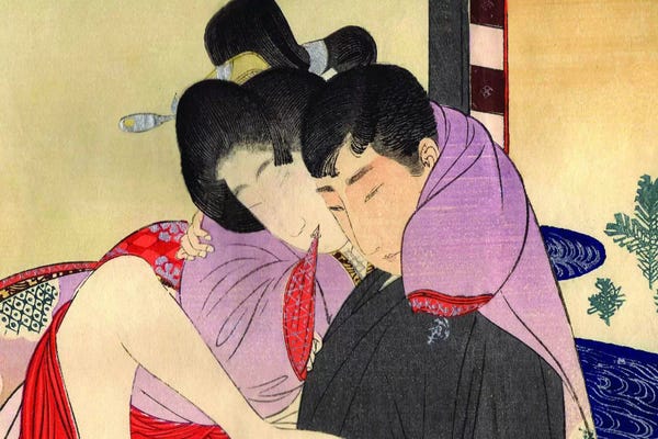 Ukiyo-e: A Westerner And His Lover by Unknown Artist
