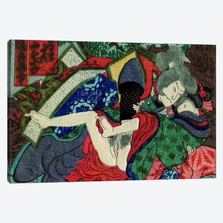 Shunga Canvas Print #ICA1298} by Unknown Artist Canvas Wall Art
