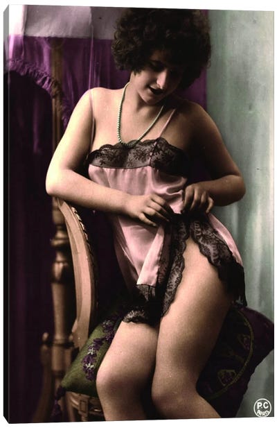 Vintage Victorian Risque 2 Canvas Art Print - Vintage Erotica Collection