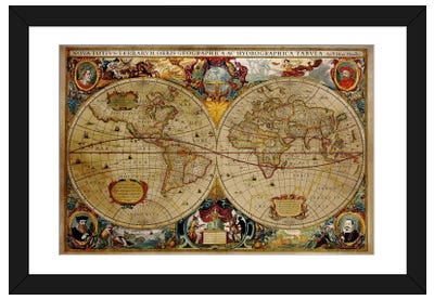 Victorian Geographica Paper Art Print - Maps