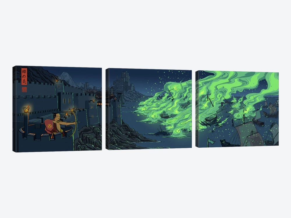 Greenfire by 5by5collective 3-piece Canvas Wall Art