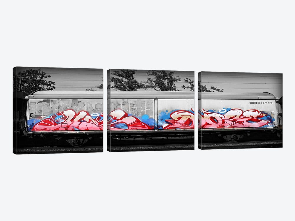 Graffiti Bomb by 5by5collective 3-piece Canvas Art Print
