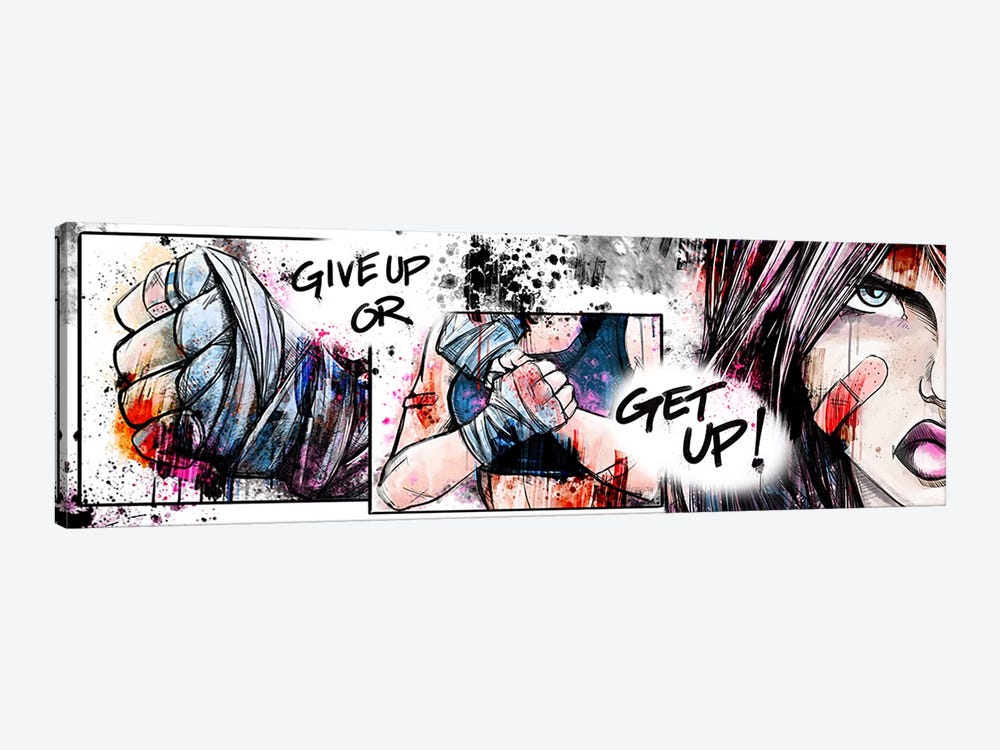 Give Up or Get Up by Unknown Artist 1-piece Canvas Wall Art