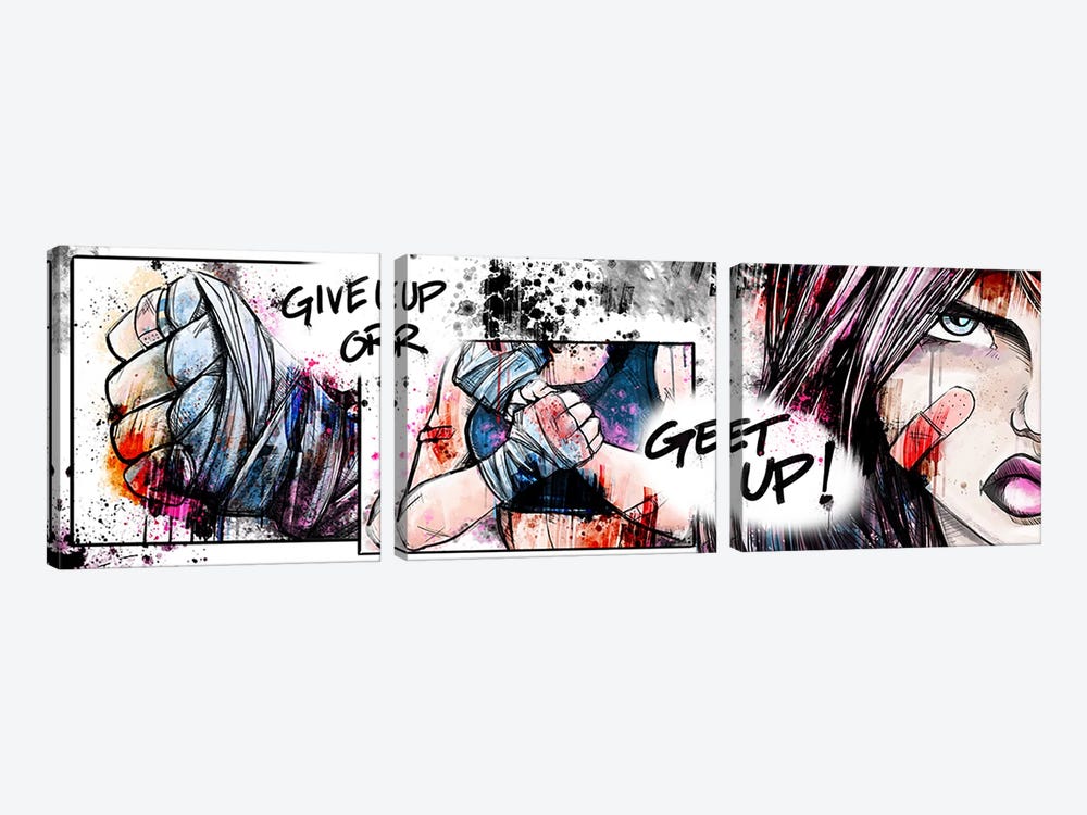 Give Up or Get Up 3-piece Canvas Wall Art