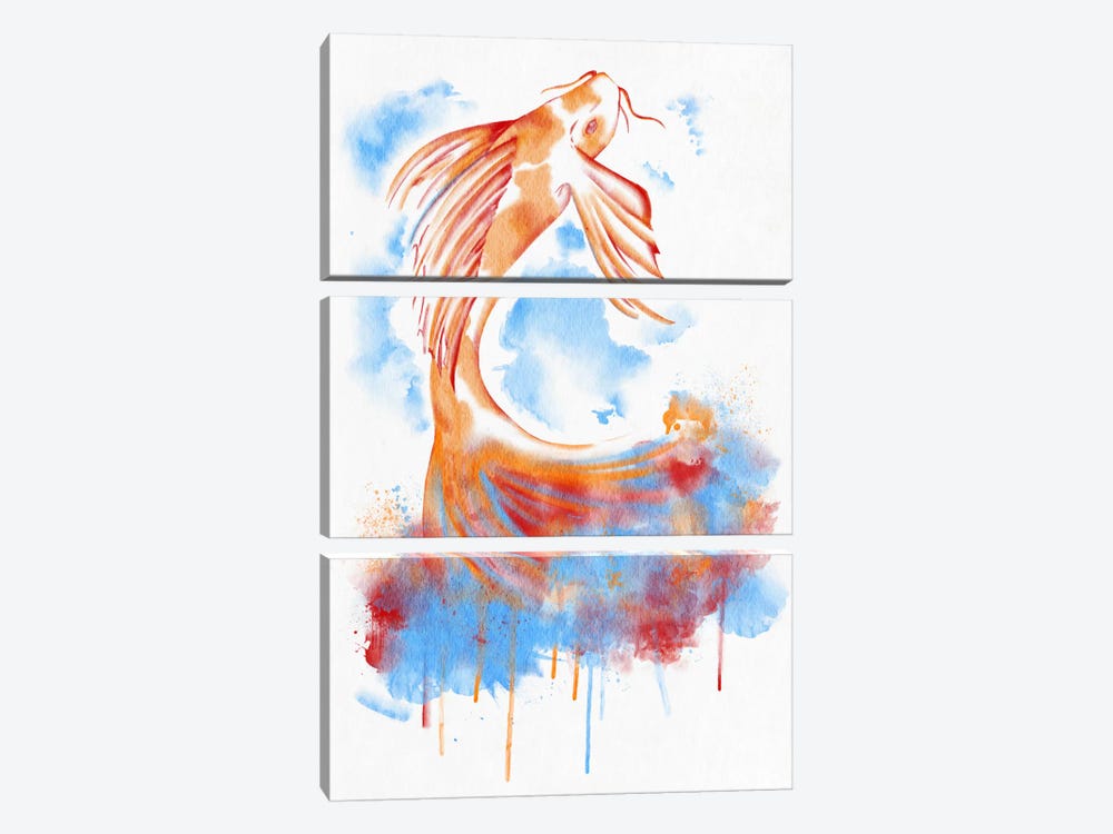 Watercolor Flying Fish by 5by5collective 3-piece Canvas Art
