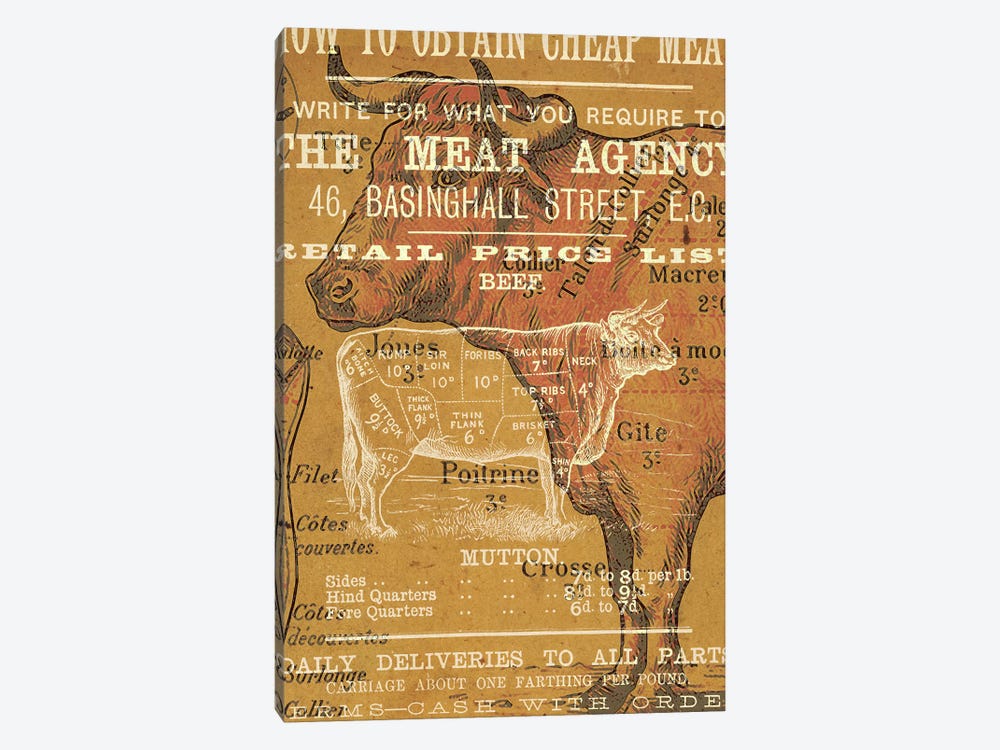 The Meat Agency by Unknown Artist 1-piece Canvas Artwork