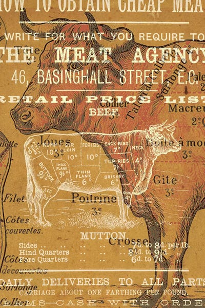 Vintage Kitchen Posters: The Meat Agency by 5by5collective
