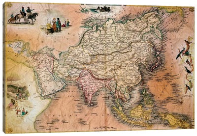 Antique Map #1 Canvas Art Print - Antique & Collectible Art