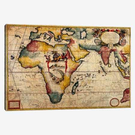 Antique Map #2 Canvas Print #ICA1366} by Unknown Artist Art Print