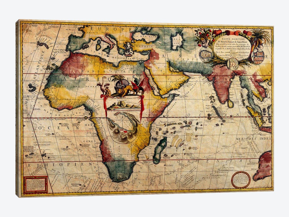 Antique Map #2 by 5by5collective 1-piece Canvas Print