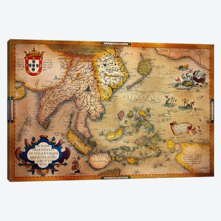 Antique Map #3 Canvas Print #ICA1367} by Unknown Artist Art Print