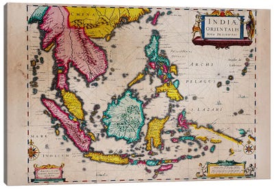 Antique Map #4 Canvas Art Print - Indonesia Art