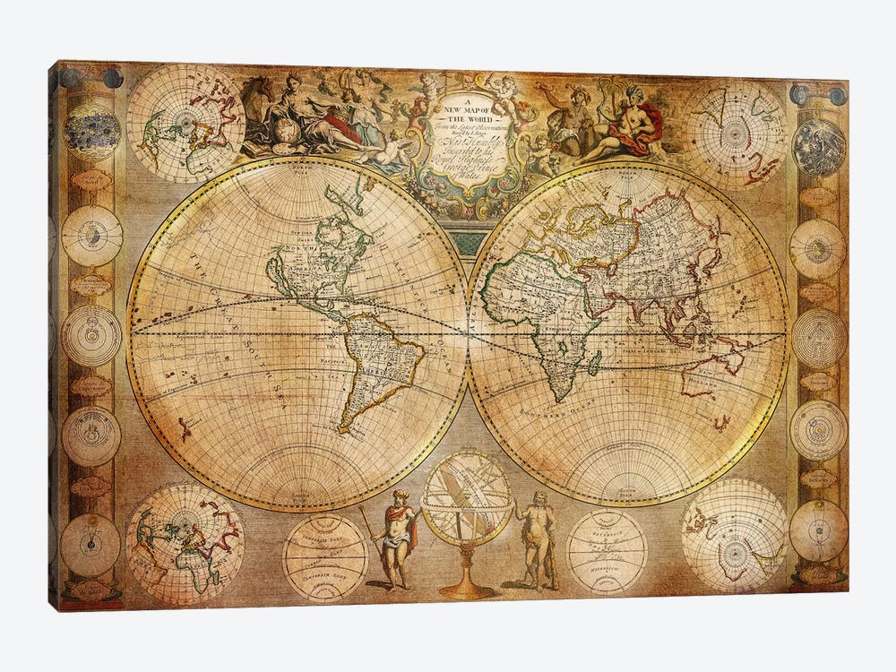 Antique Map #5 by 5by5collective 1-piece Canvas Wall Art