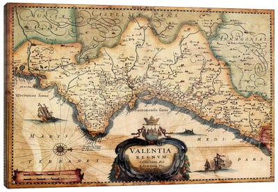 Valentia Regnvm Canvas Art Print - Antique Maps