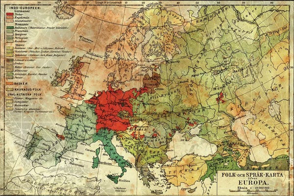 Vintage & Retro: Europa Karta by 5by5collective