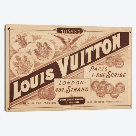 Vintage Woodgrain Louis Vuitton Sig - Canvas Wall Art