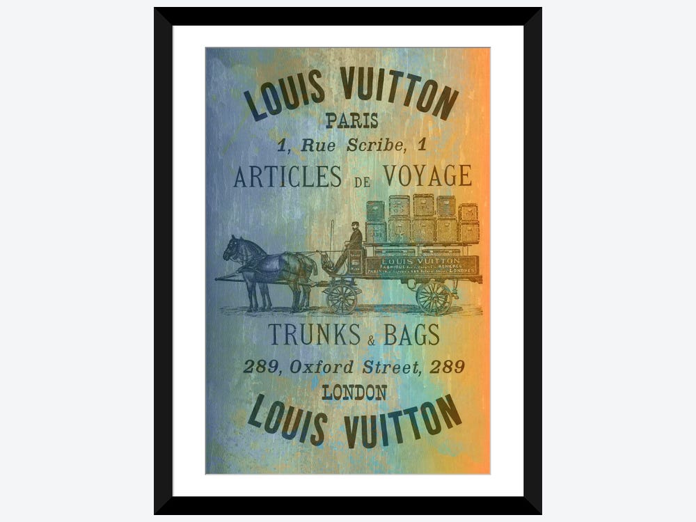 Vintage Woodgrain Louis Vuitton Sign 4 by 5by5collective - Advertisements Print East Urban Home Size: 32 H x 24 W x 1 D, Format: Natural Framed Pap