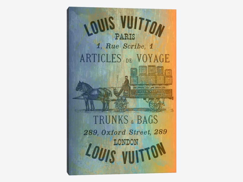 Vintage Woodgrain Louis Vuitton Sign 2 1-piece Canvas Wall Art
