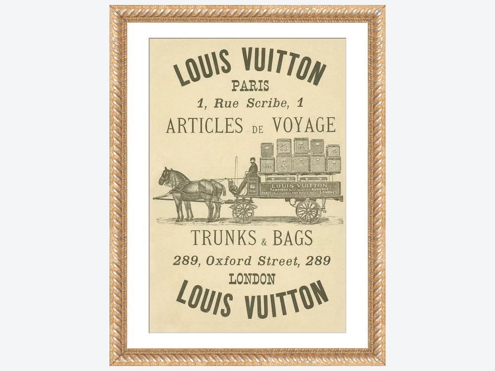 Vintage Woodgrain Louis Vuitton Sign 4