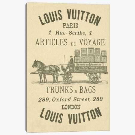 Vintage Woodgrain Louis Vuitton Sign 3 Canvas Print #ICA139} by 5by5collective Canvas Art