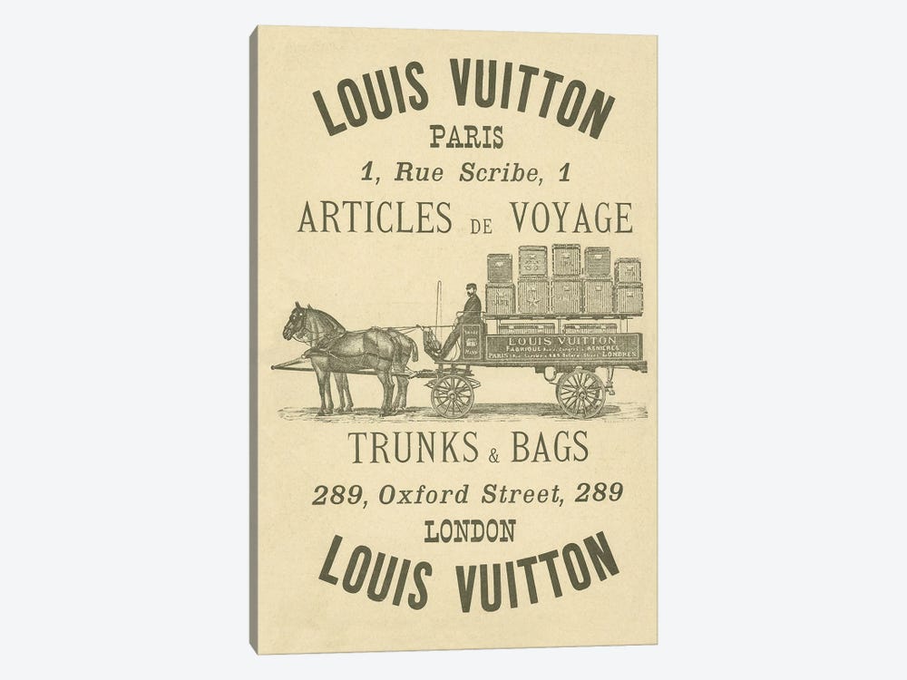 Vintage Woodgrain Louis Vuitton Sign 3 by 5by5collective 1-piece Canvas Art Print