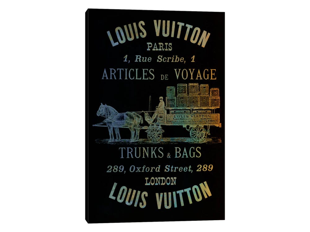 iCanvas Vintage Woodgrain Louis Vuitton Sign 4 Art by 5by5collective Canvas Art Wall Decor