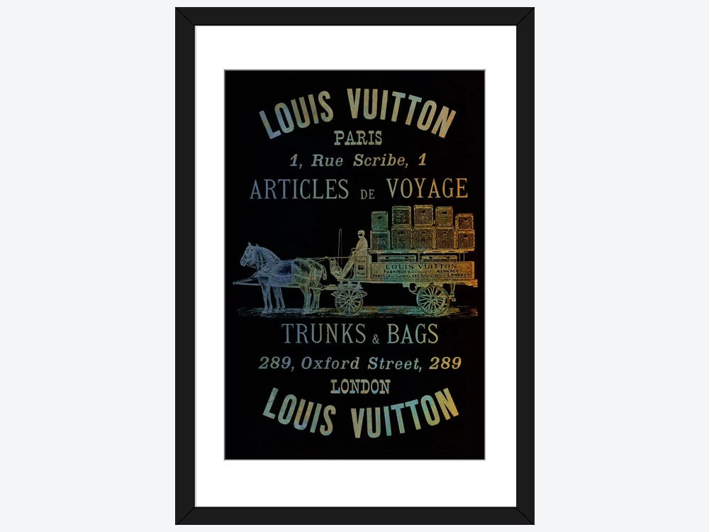 Vintage Woodgrain Louis Vuitton Sign 4 by 5by5collective Fine Art Paper Print ( Fashion > Historical Fashion art) - 24x16x.25
