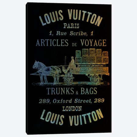Vintage Woodgrain Louis Vuitton Sign 4 Canvas Print #ICA140} by 5by5collective Art Print