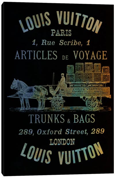 Vintage Woodgrain Louis Vuitton Sign 4 Canvas Art Print - Carriages & Wagons