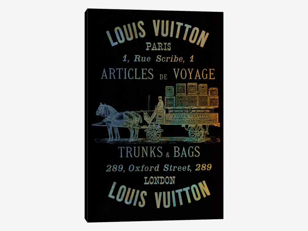 Vintage Woodgrain Louis Vuitton Sign 4 by 5by5collective 1-piece Canvas Print