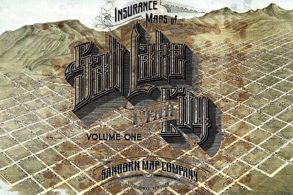 Utah: Vintage Salt Lake City, Utah Map by 5by5collective