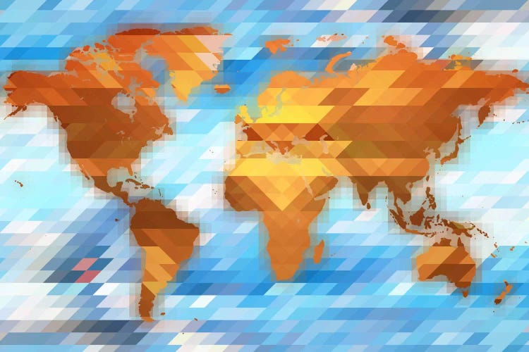 Earth Polygon Map by 5by5collective wall art
