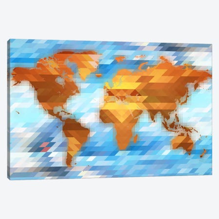 Earth Polygon Map Canvas Print #ICA148} by 5by5collective Art Print
