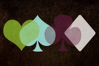 Overlapping Card Suits by 5by5collective canvas print