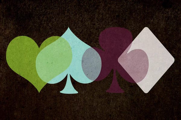 Gambling: Overlapping Card Suits by 5by5collective