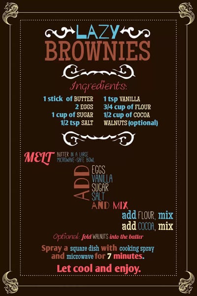 Cooking & Baking: Lazy Brownie Recipe by 5by5collective