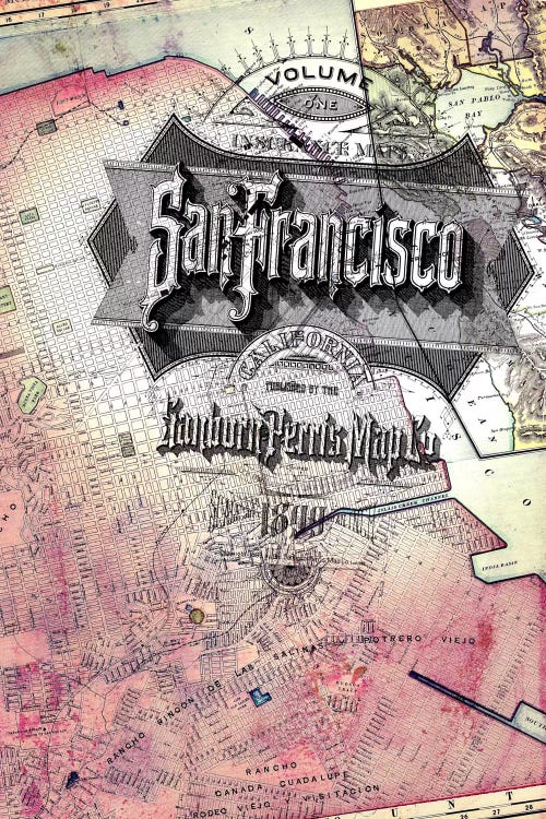 San Fransisco Vintage Map by 5by5collective wall art