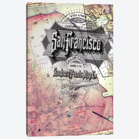 San Fransisco Vintage Map Canvas Print #ICA166} by 5by5collective Canvas Artwork