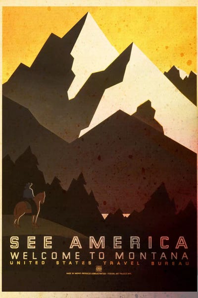 See America, Welcome to Montana by 5by5collective art print