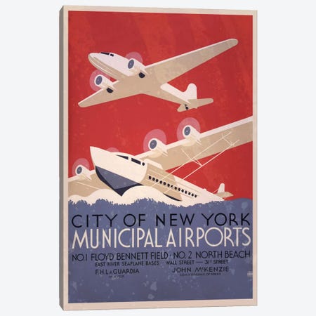 City of New York Minicipal Airports Canvas Print #ICA168} by 5by5collective Canvas Print
