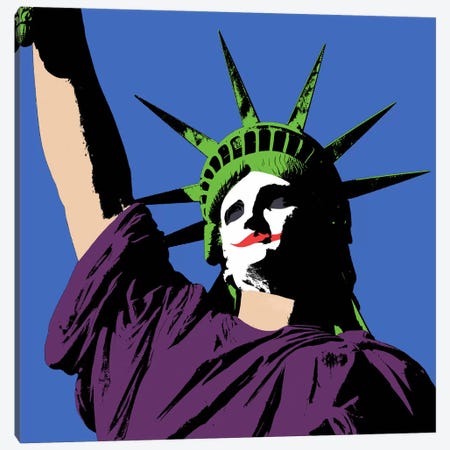 Joker Lady Liberty Canvas Print #ICA173} by 5by5collective Canvas Artwork