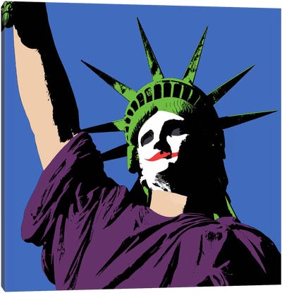 Joker Lady Liberty Canvas Art Print - Statue of Liberty Art