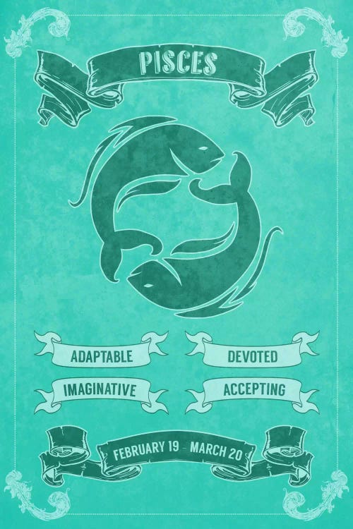 Pisces Horoscope by 5by5collective wall art