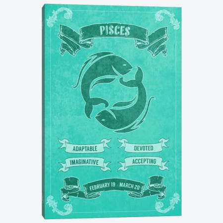 Pisces Horoscope Canvas Print #ICA176} by Unknown Artist Canvas Print