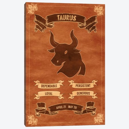 Taurus Horoscope Canvas Print #ICA177} by 5by5collective Canvas Print